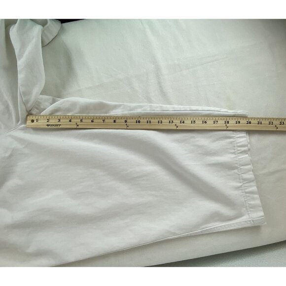 Woman Within Plus Size 22W White Cotton Pull On Elastic Cropped Pants W/ Pockets - Picture 8 of 13